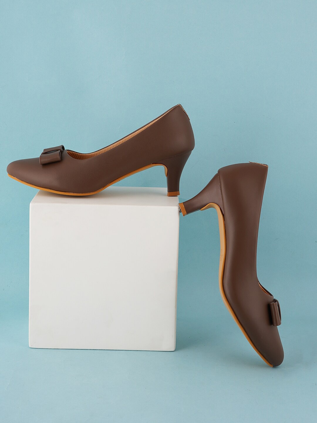 

SCENTRA Bow Detail Kitten Heels, Brown