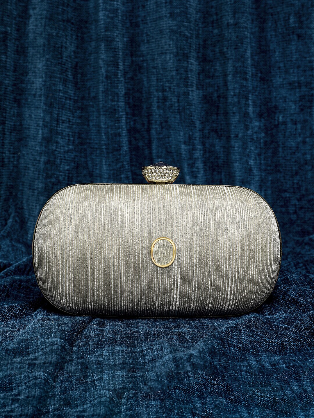 

Peora Fabric Box Clutch, Grey