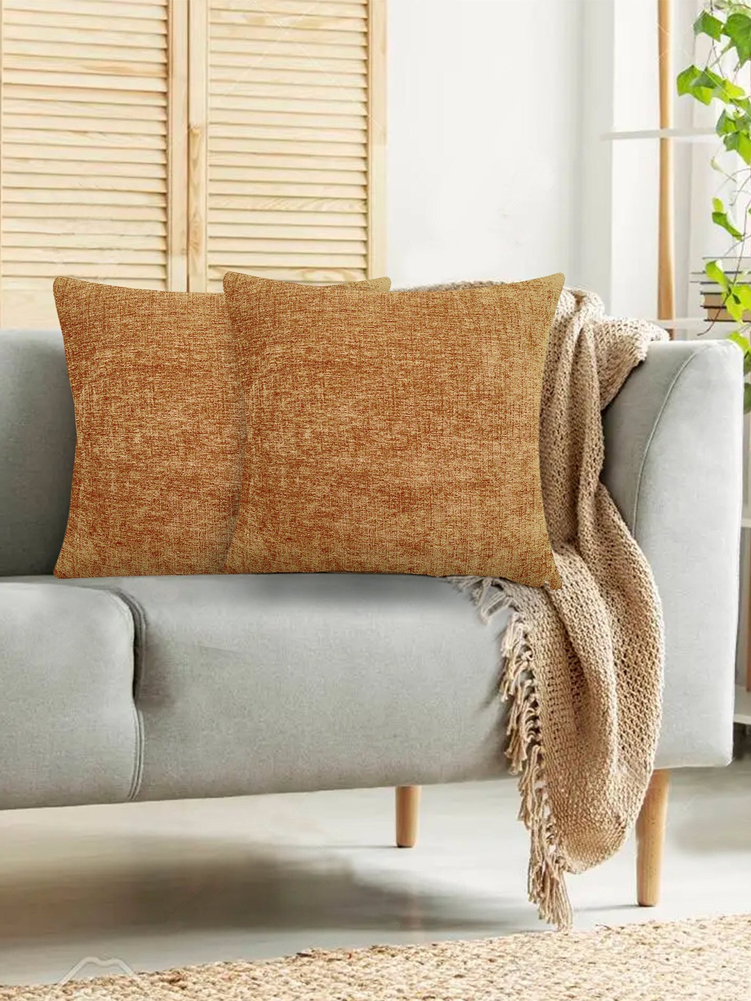

Lushomes Yellow 2 Pieces Square Cushion Covers