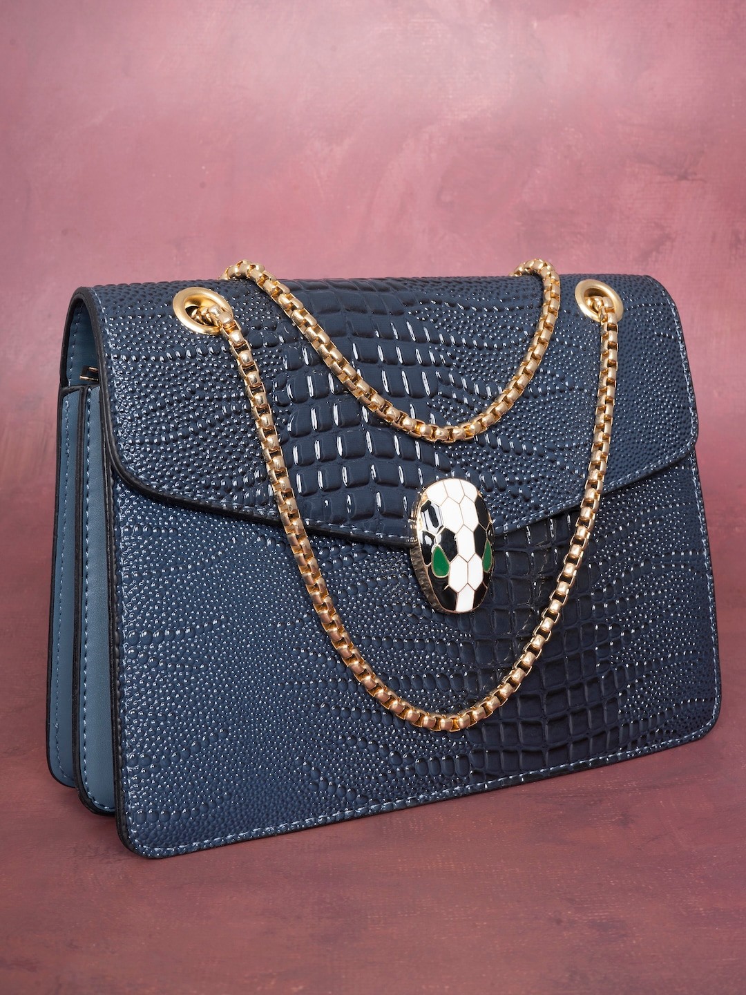 

NAEVE Textured PU Structured Hobo Bag, Blue