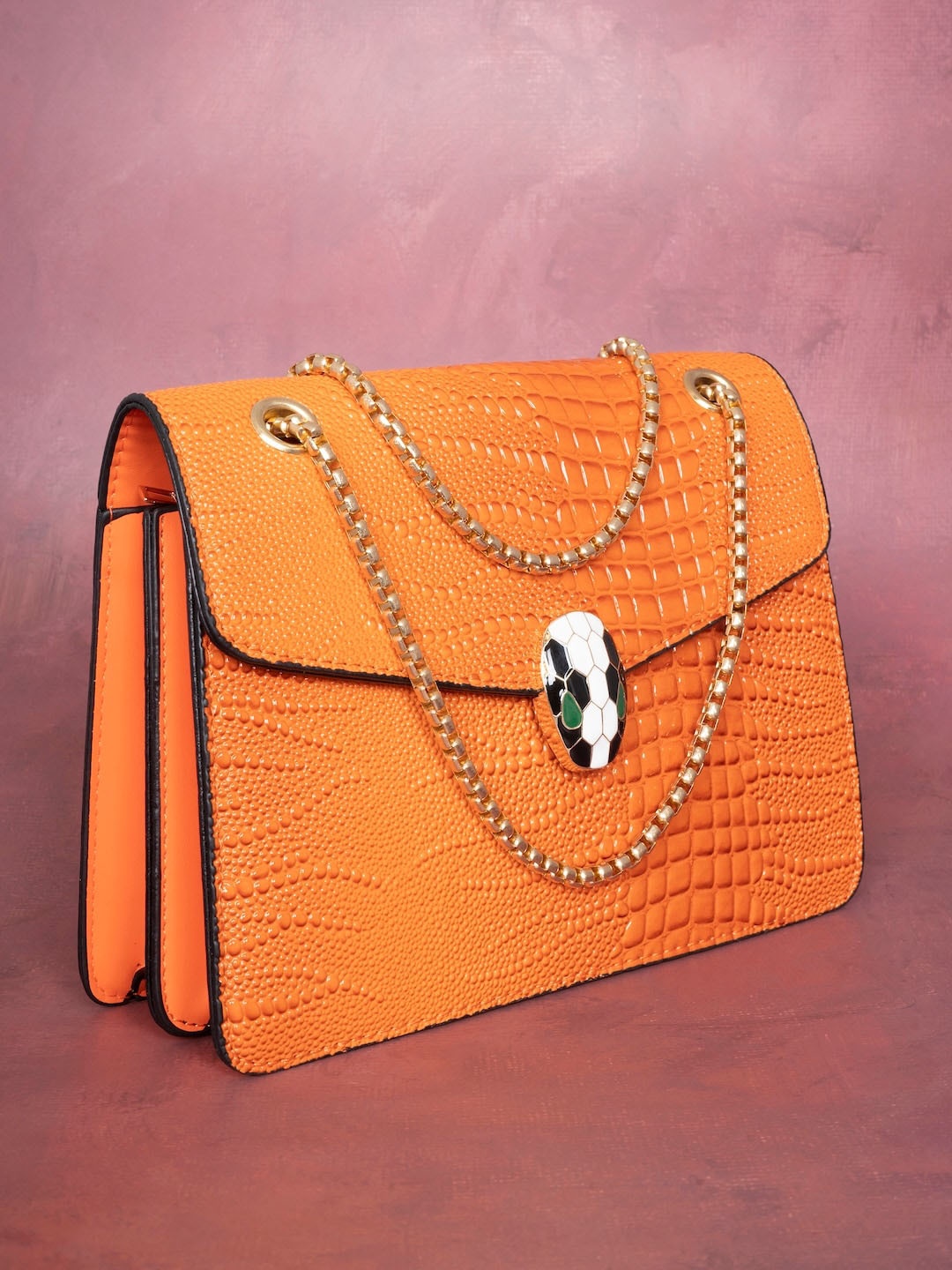 

NAEVE PU Structured Satchel, Orange