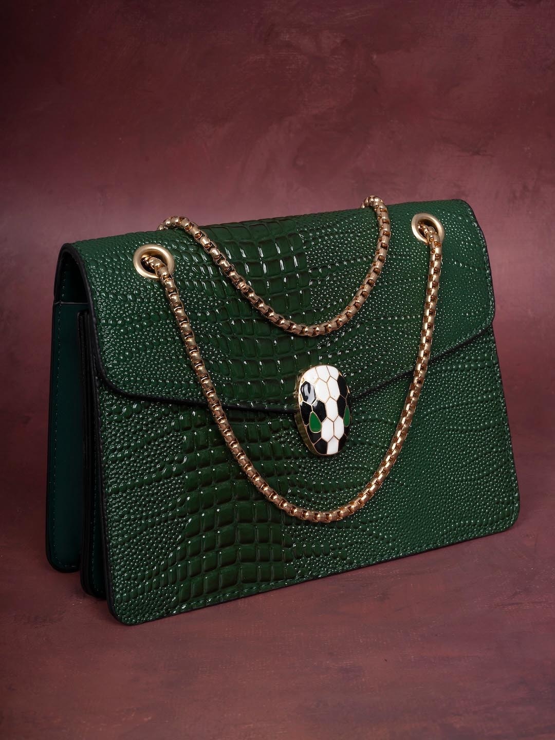 

NAEVE Green Textured Structured Sling Bag