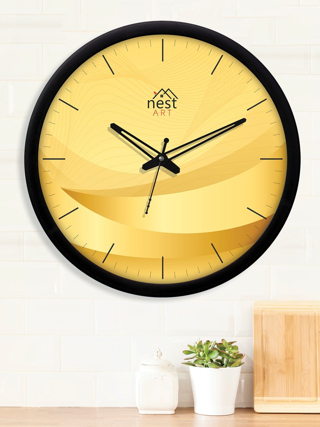 

nest ART Black & Yellow Contemporary Wall Clock