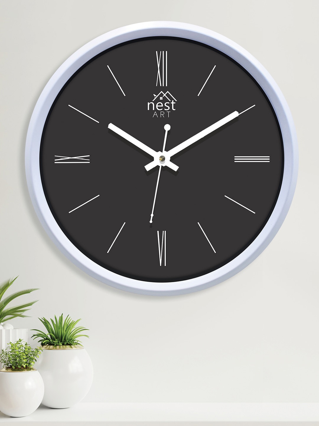 

nest ART White & Black Contemporary Wall Clock