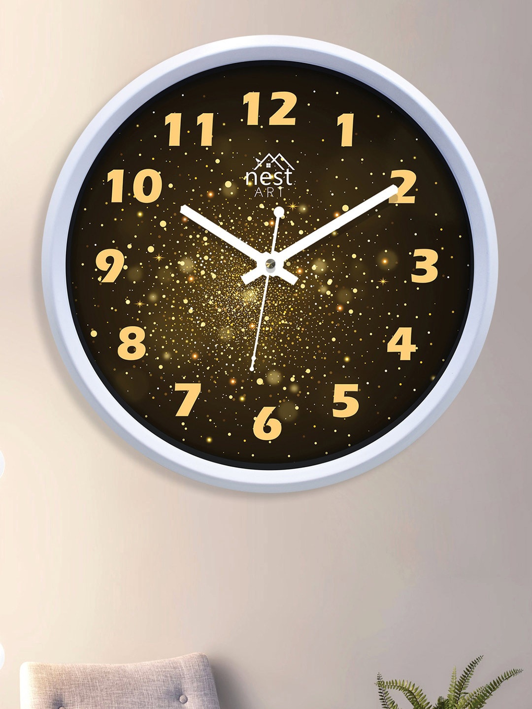 

nest ART White & Black Printed Contemporary Wall Clock