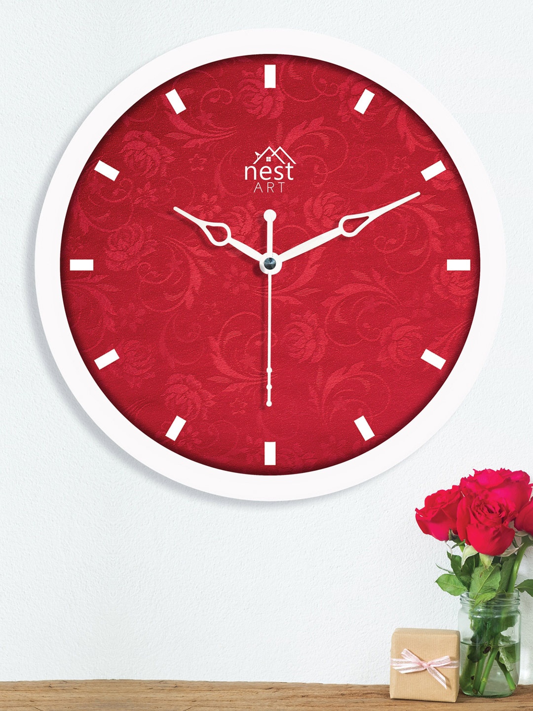 

nest ART White & Red Contemporary Wall Clock