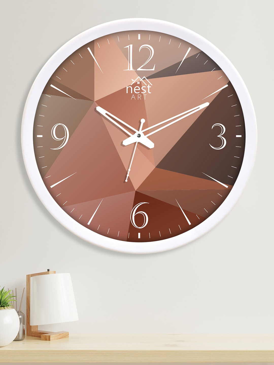 

nest ART White & Brown Colourblocked Contemporary Wall Clock