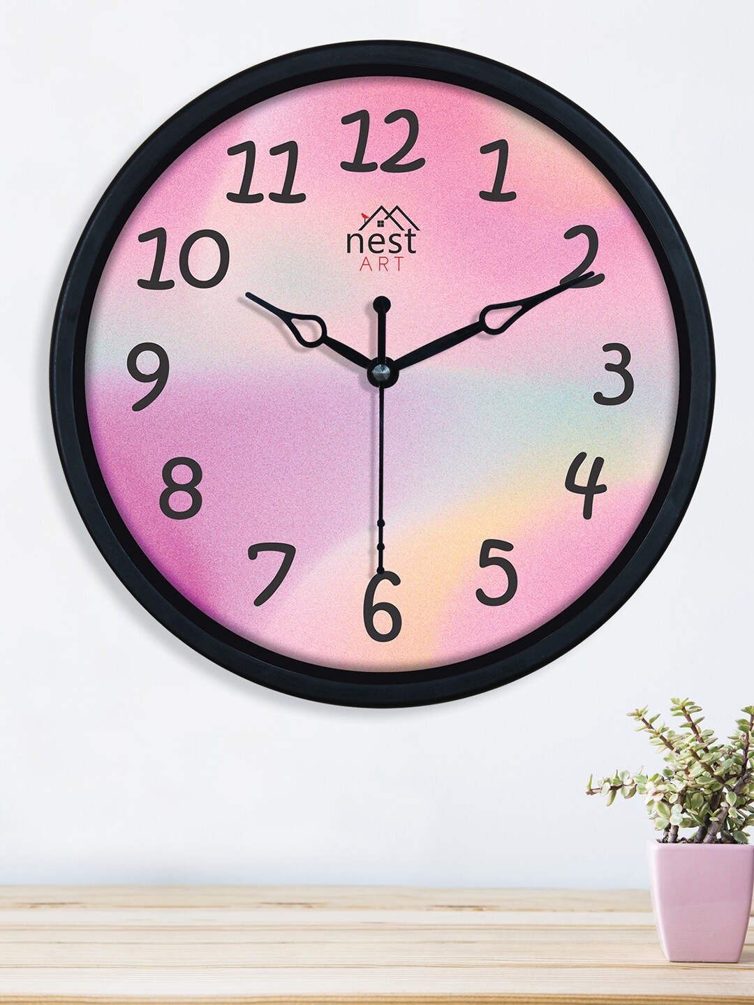 

nest ART Black & Pink Colourblocked Contemporary Wall Clock