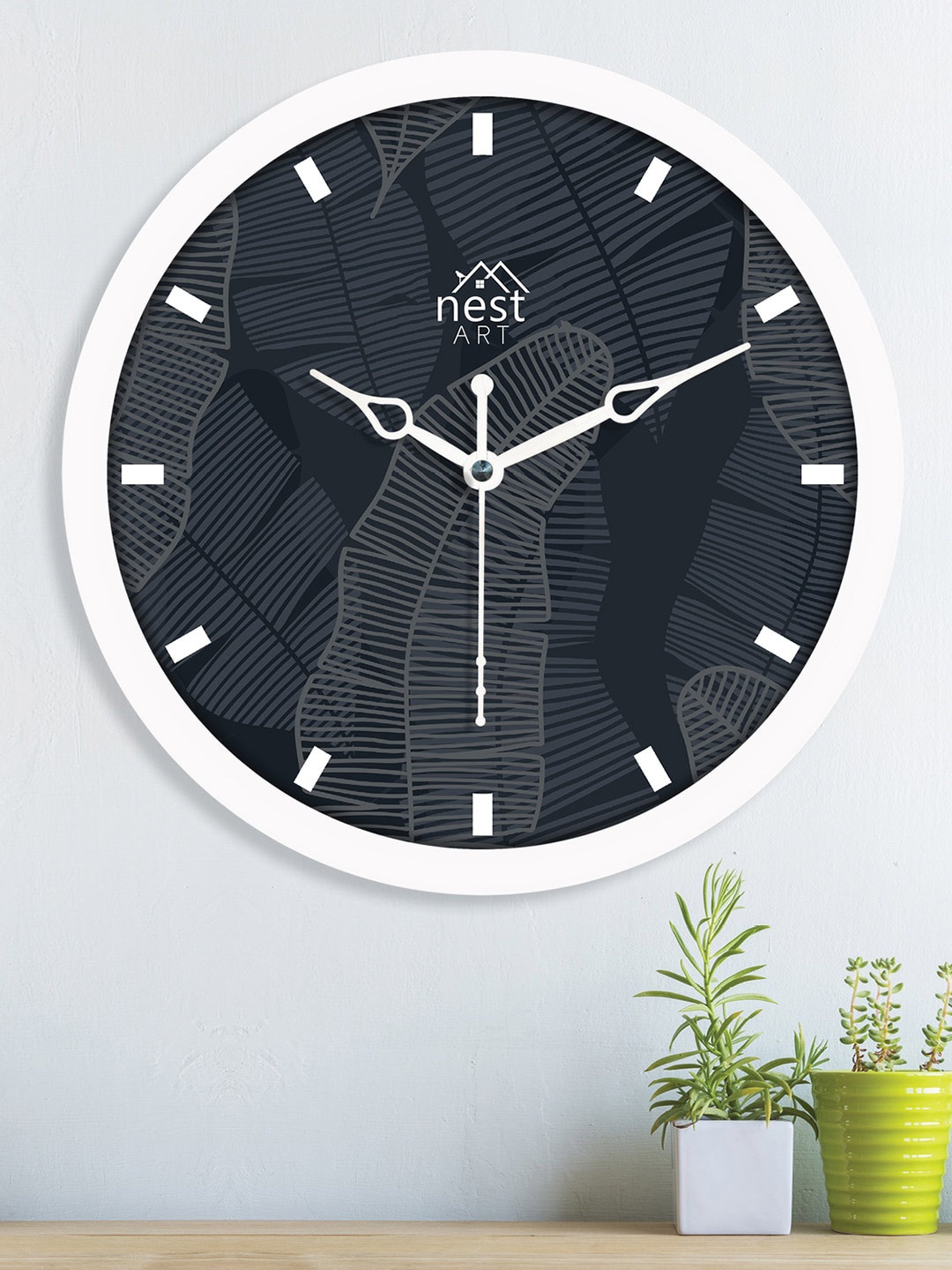 

nest ART White & Black Printed Contemporary Wall Clock