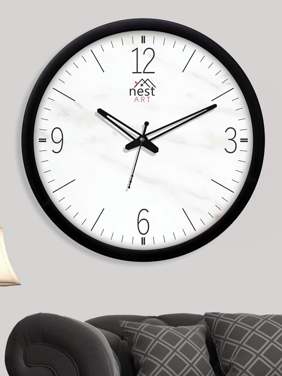 

nest ART White & Black Round Shaped Analogue Contemporary Wall Clock