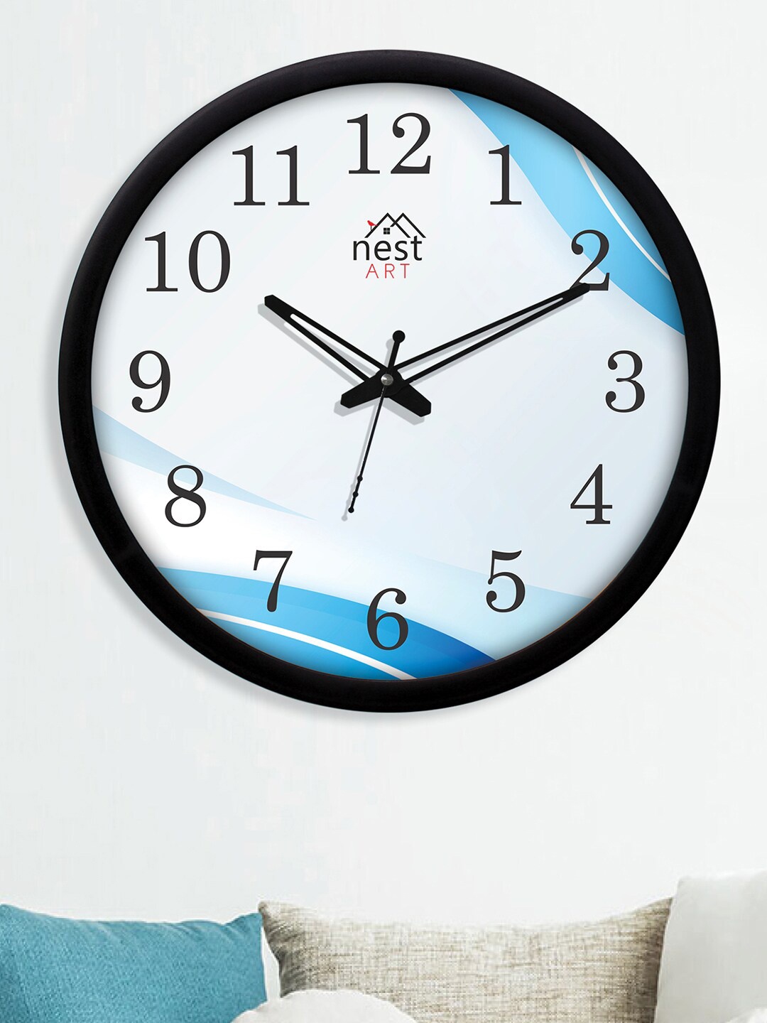 

nest ART Blue & White Colourblocked Contemporary Wall Clock