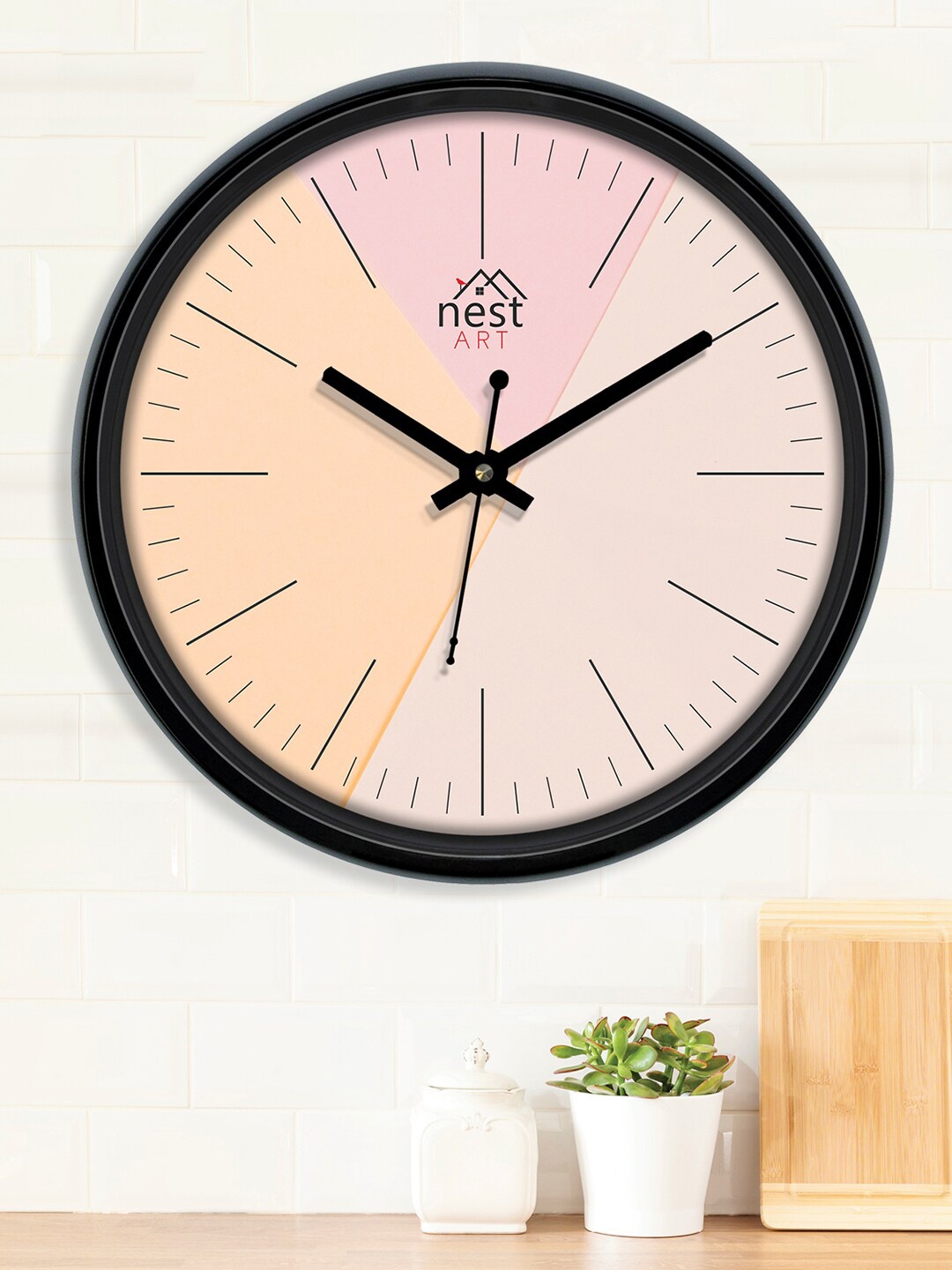 

nest ART Pink & Peach-Coloured Round Shaped Analogue Contemporary Wall Clock