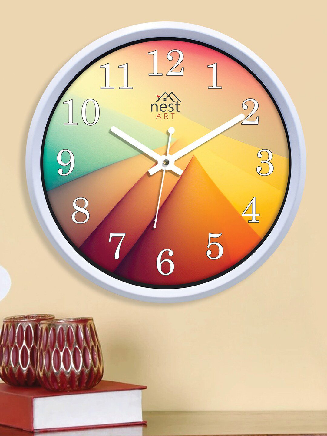 

nest ART White & Yellow Printed Contemporary Wall Clock