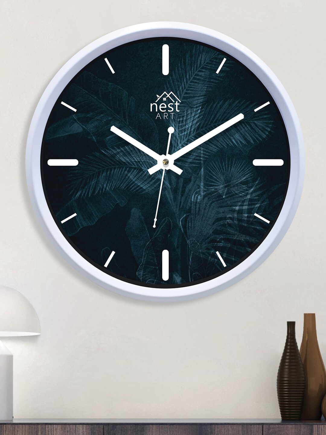 

nest ART Teal & White Printed Contemporary Wall Clock