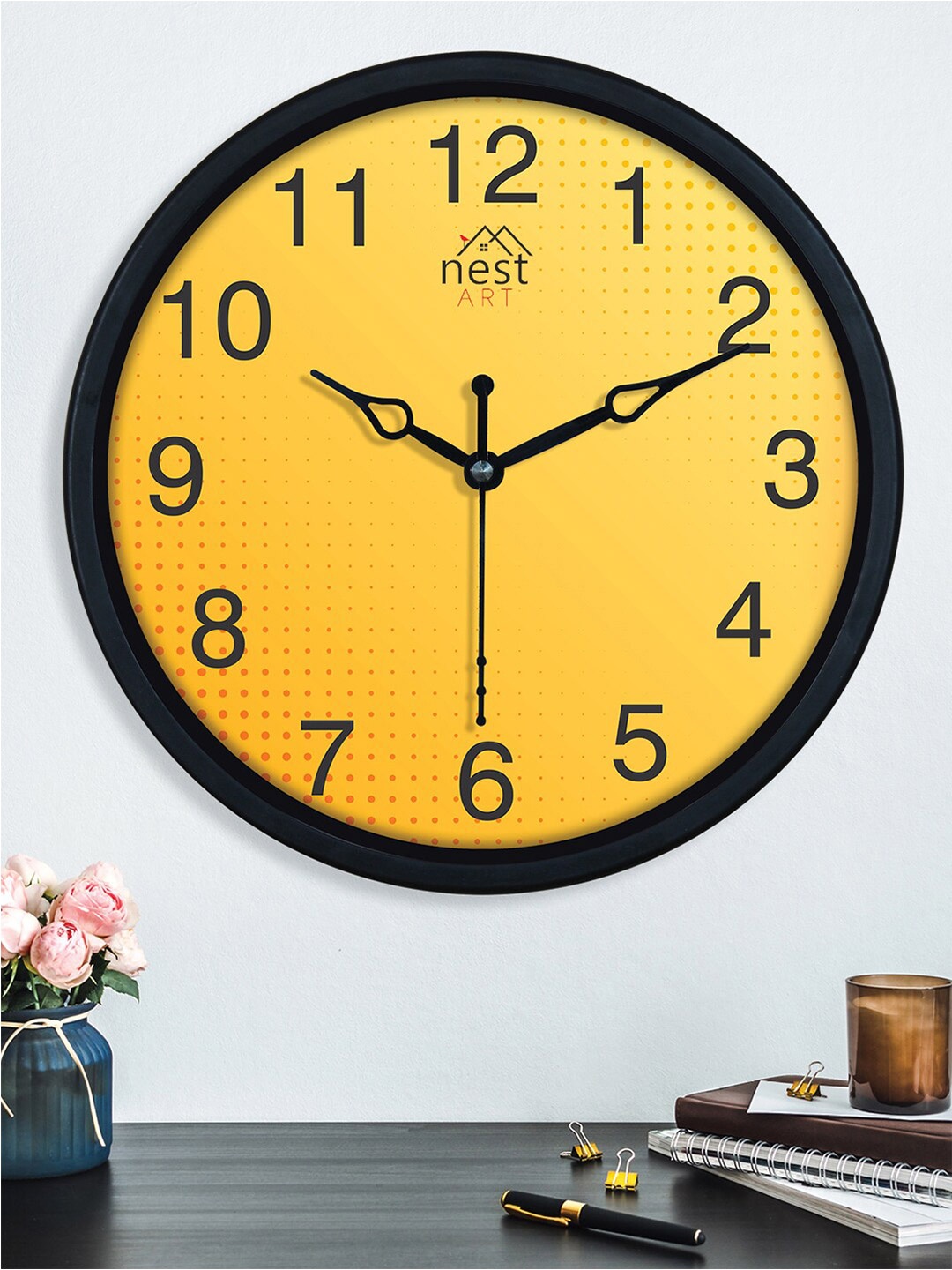 

nest ART Yellow & Black Contemporary Wall Clock