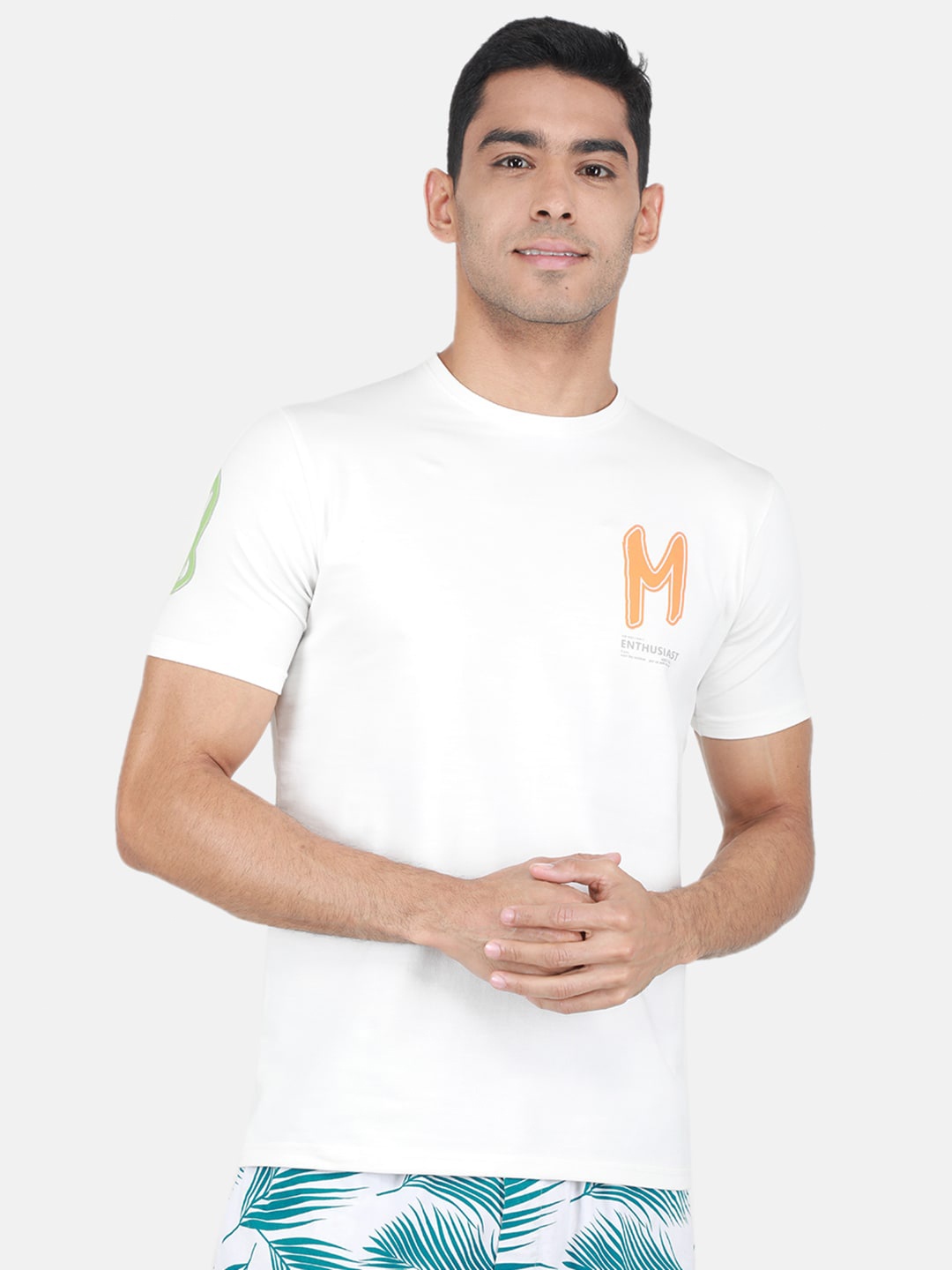 

Monte Carlo Typography Round Neck Cotton T-shirt, White