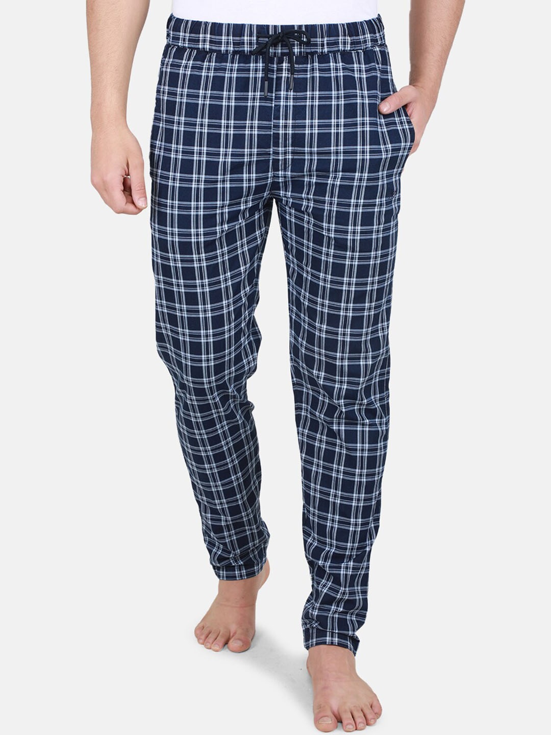 

Monte Carlo Men Checked Cotton Lounge Pants, Blue
