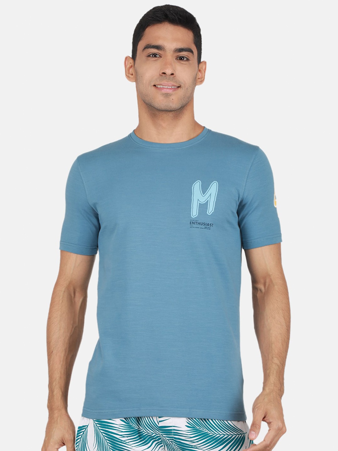 

Monte Carlo Round Neck Cotton T-shirt, Blue