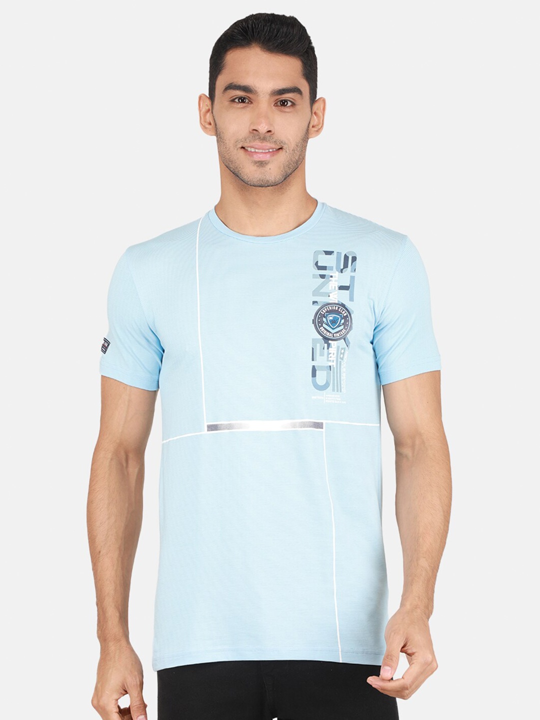 

Monte Carlo Typography Round Neck Cotton T-shirt, Blue
