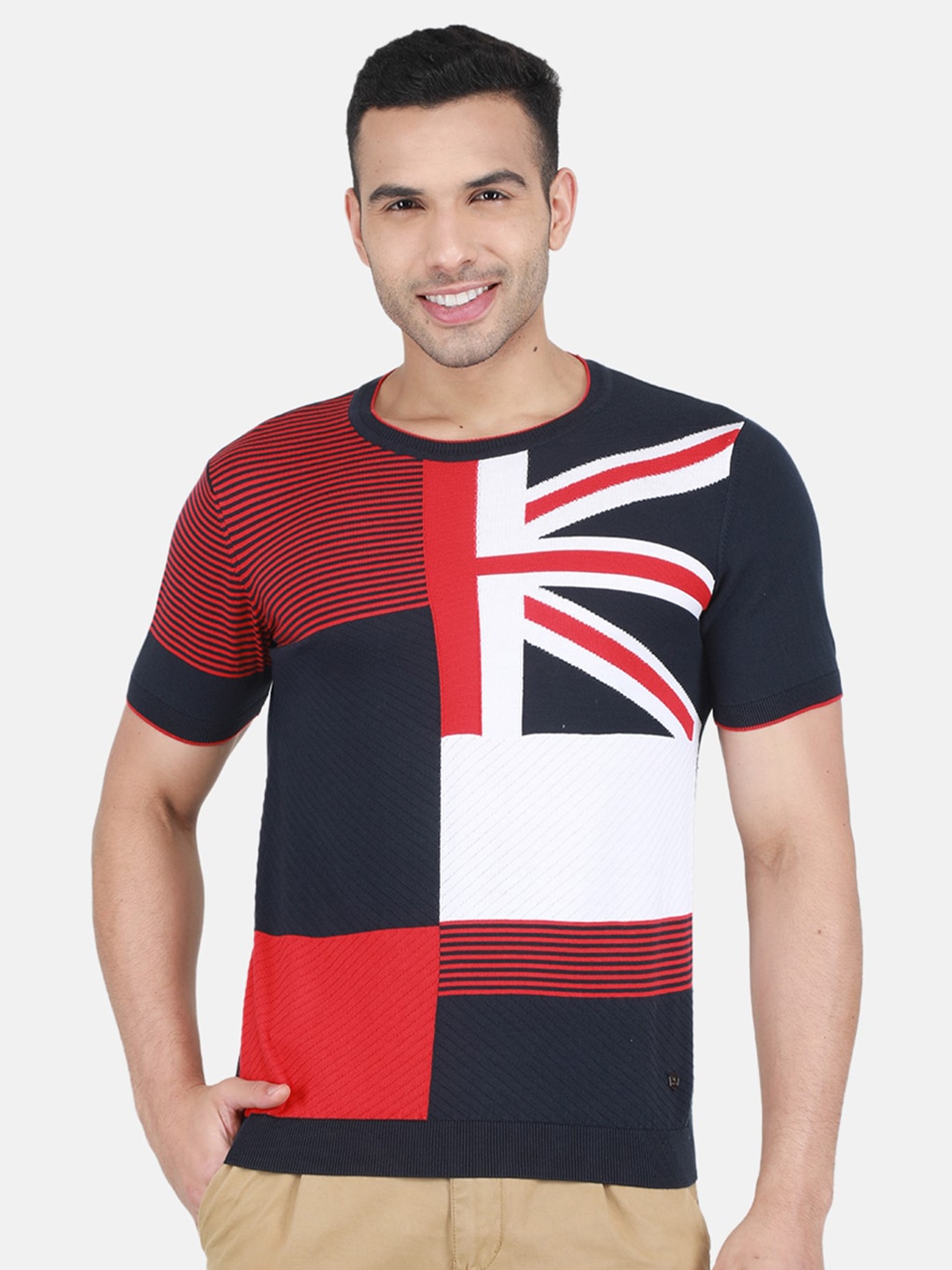 

Monte Carlo Colourblocked Cotton T-shirt, Navy blue