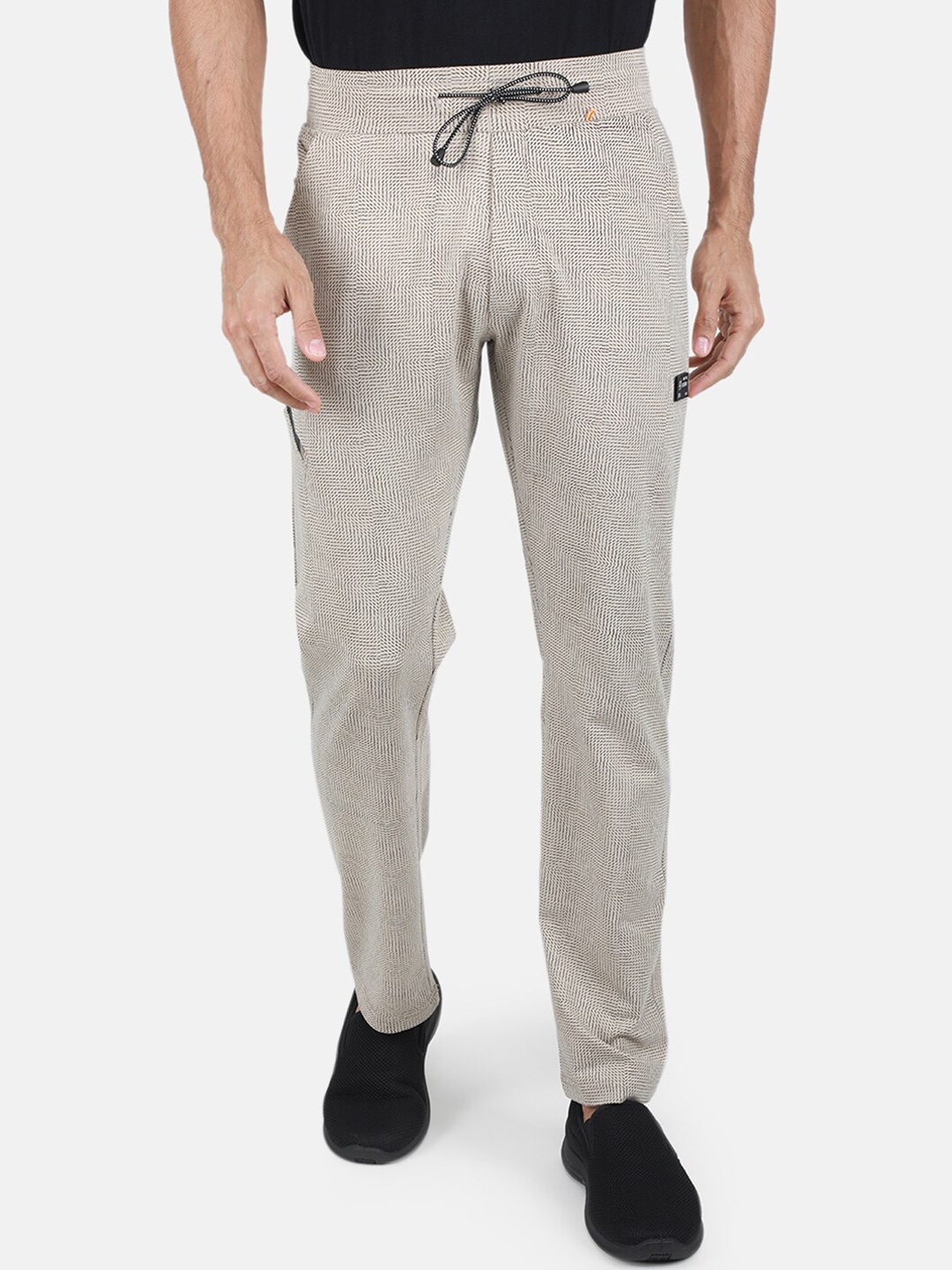 

Monte Carlo Men Printed Cotton Track Pants, Beige