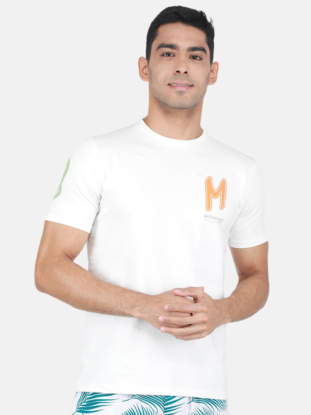 

Monte Carlo Typography Round Neck Cotton T-shirt, White