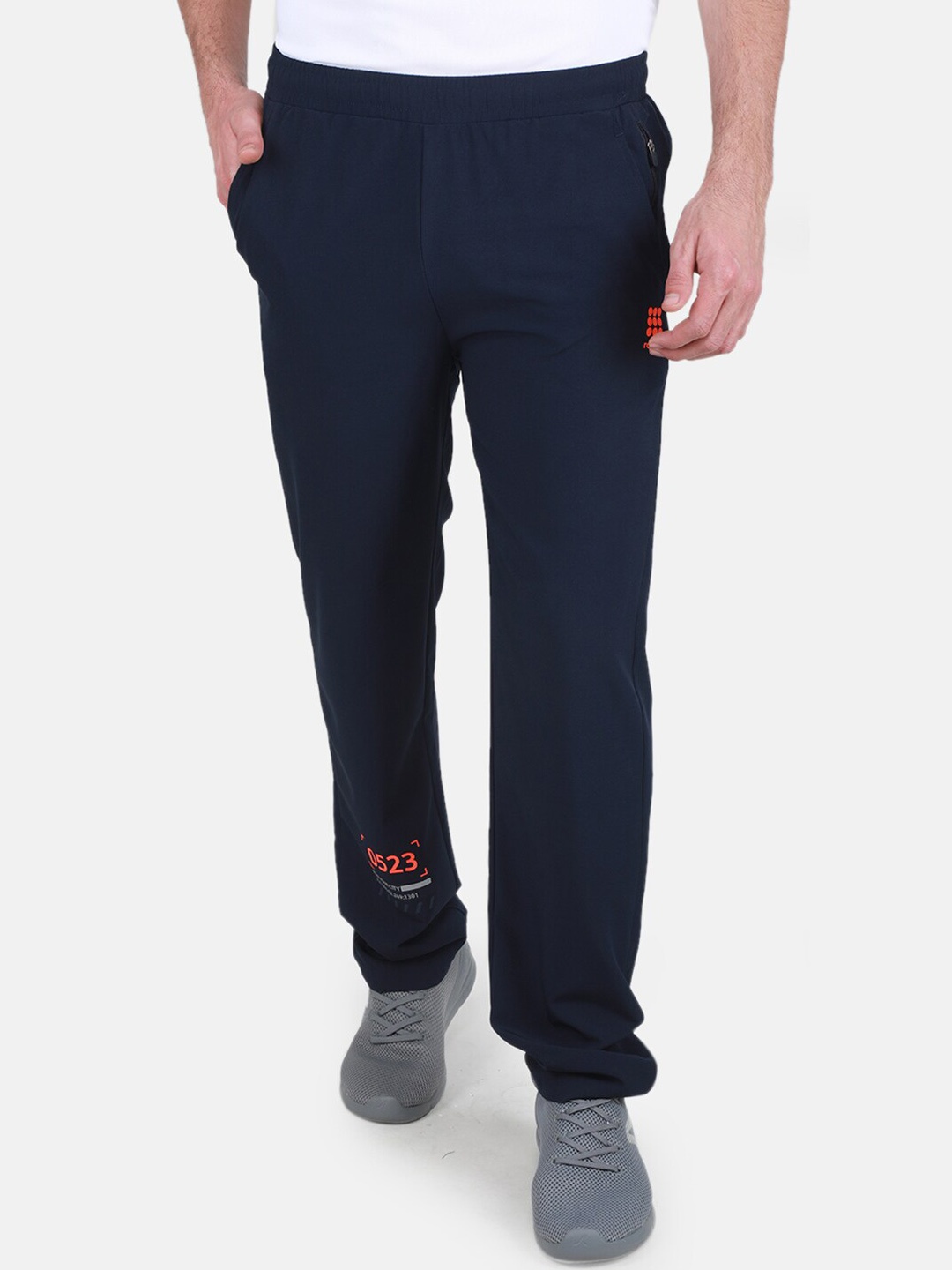 

rock.it Men Mid Rise Regular Fit Track Pants, Navy blue