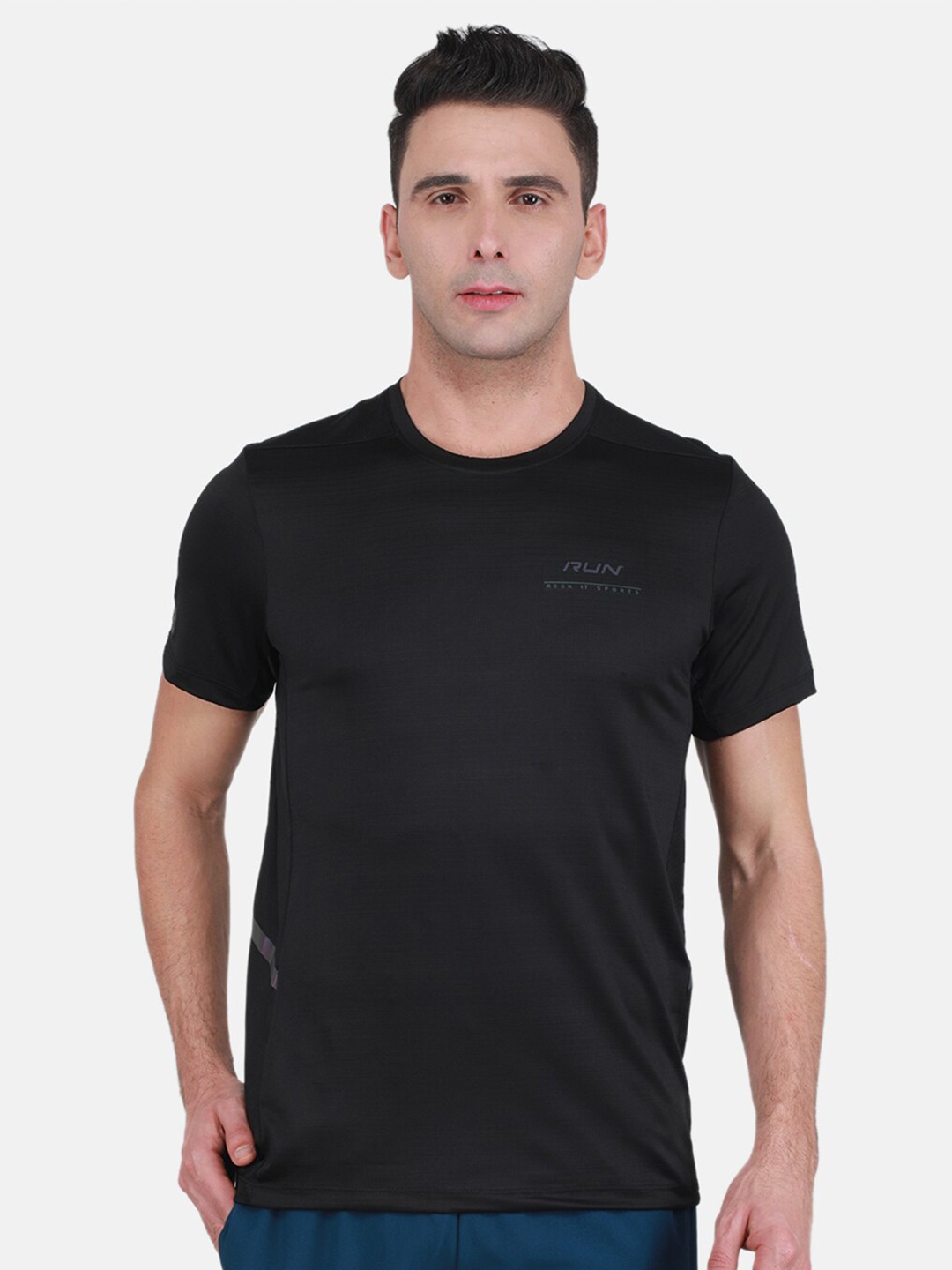 

rock.it Round Neck Short Sleeves Slim Fit T-Shirt, Black