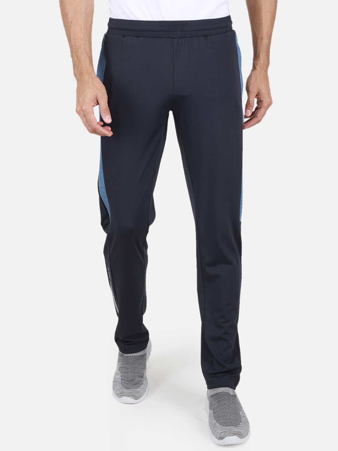 

rock.it Men Mid Rise Regular Fit Track Pants, Navy blue