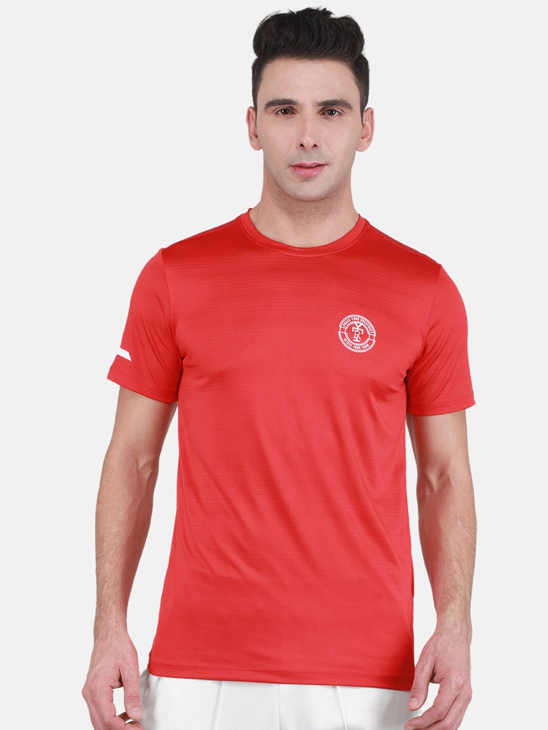 

rock.it Round Neck Short Sleeves Slim Fit T-Shirt, Red