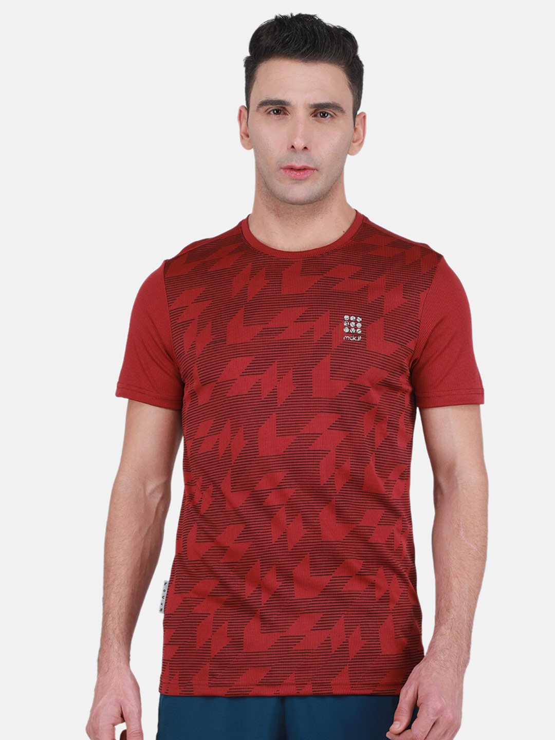 

rock.it Geometric Printed Casual T-shirt, Maroon