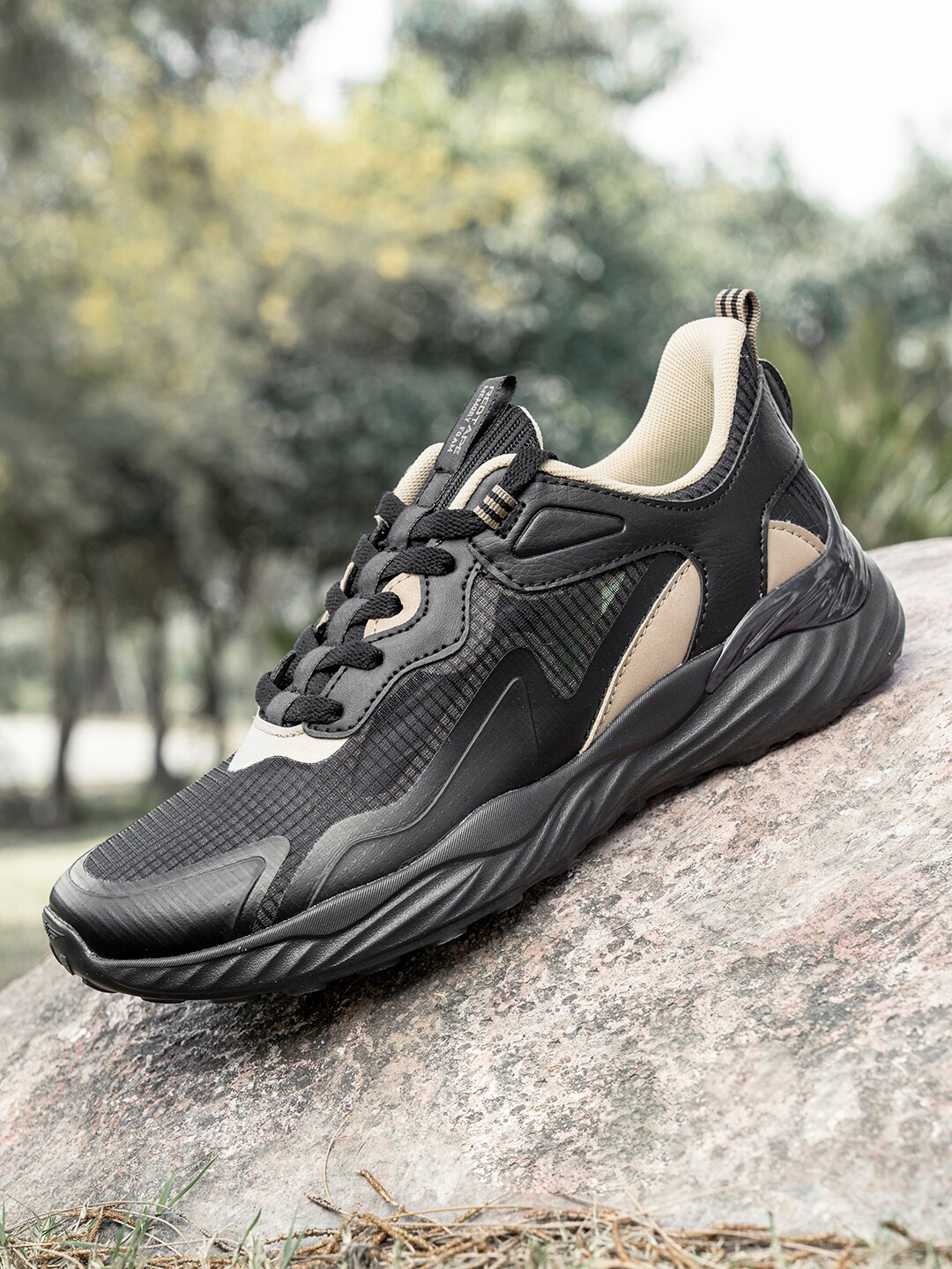 

Red Tape Men Comfortable & Slip-Resistant Textile Walking Shoes, Black