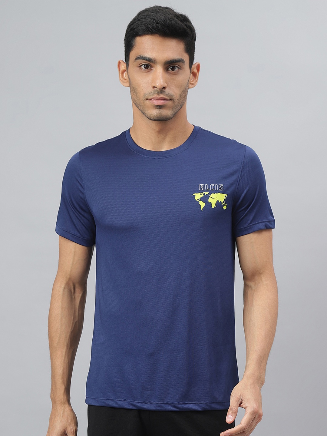 

Alcis Anti-Static Slim-Fit Round Neck Training T-Shirt, Navy blue