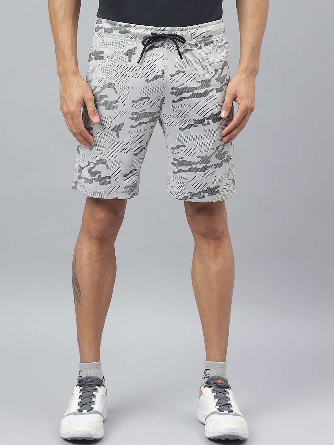 

Alcis Men Anti-Static Graphic Print Slim-Fit Training Shorts, Grey