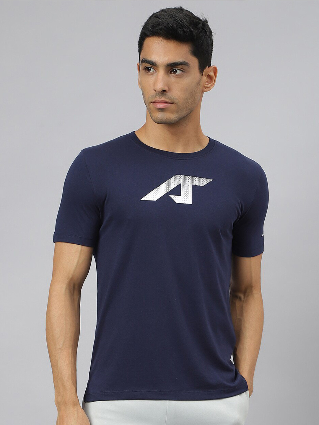 

Alcis Soft-Touch Regular-Fit Athleisure T-Shirt, Navy blue