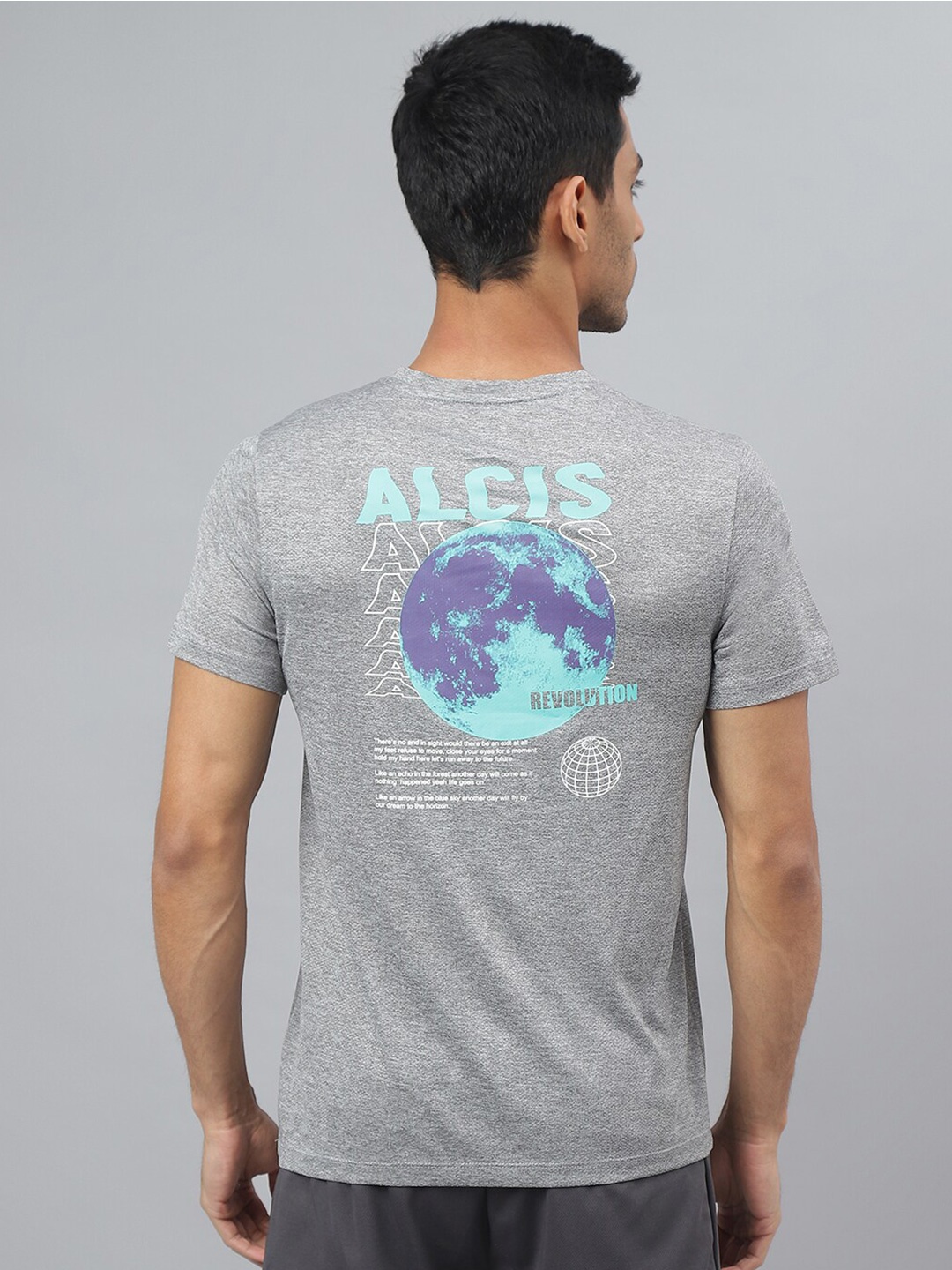 

Alcis Cationic Anti-Static Slim-Fit Round Neck Training T-Shirt, Grey