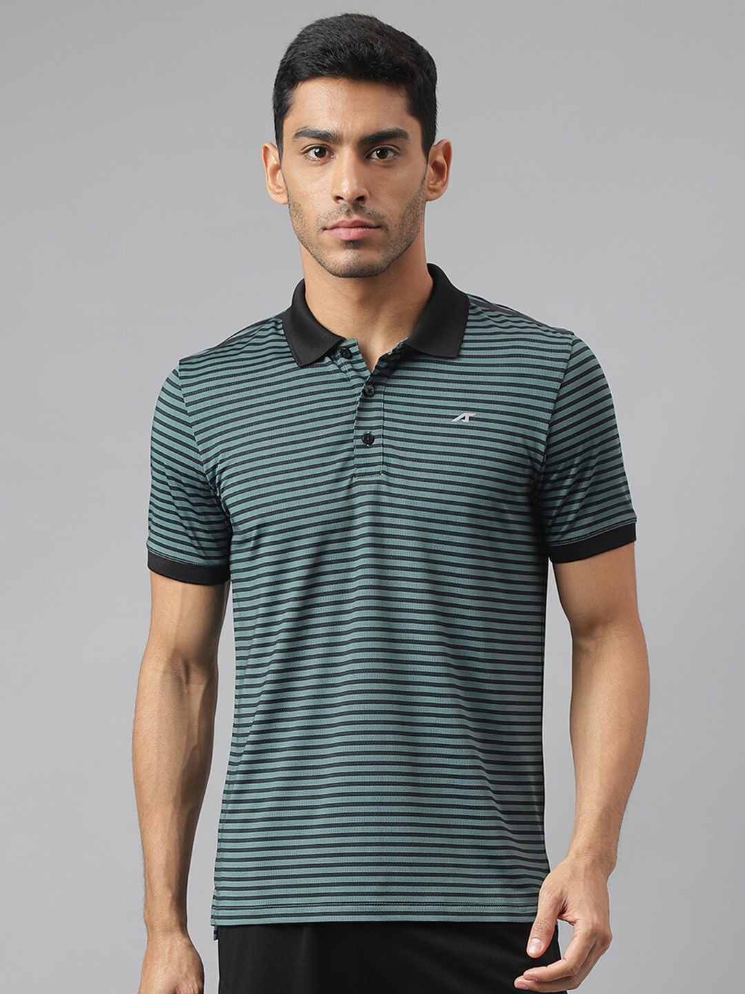 

Alcis Anti-Static Stretch-X Slim-Fit Running Polo T-Shirt, Grey