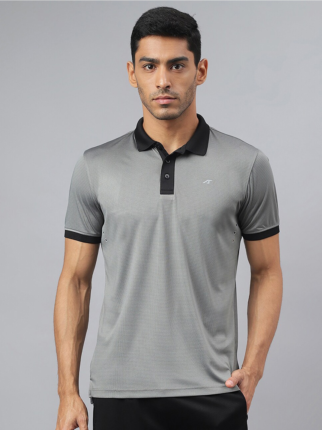 

Alcis Drytech+ Anti-Static Slim-Fit Running Polo T-Shirt, Grey