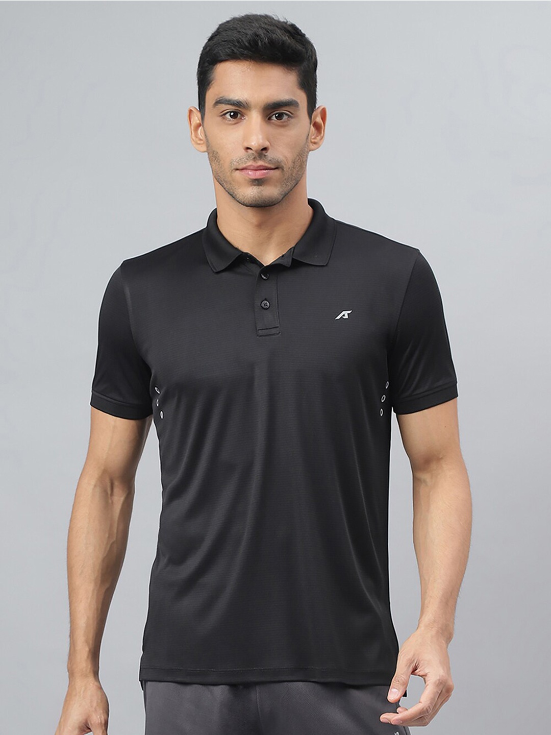 

Alcis Drytech+ Anti-Static Slim-Fit Running Polo T-Shirt, Black