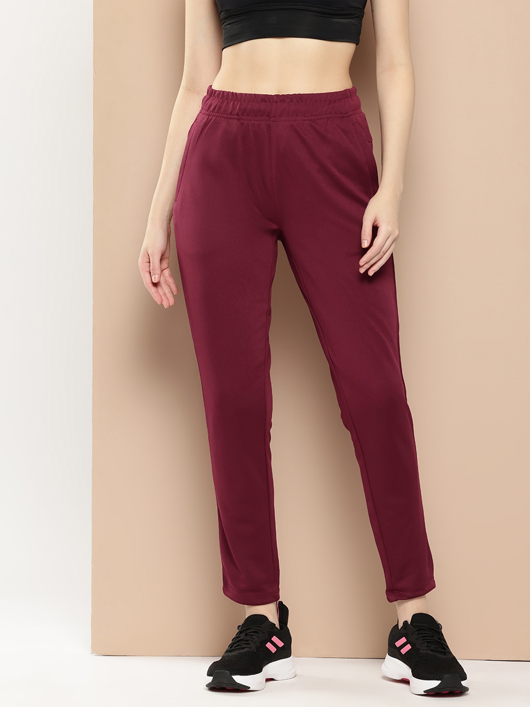 

Alcis Women Anti-Static Soft-Touch Slim-Fit Training Track Pants, Maroon