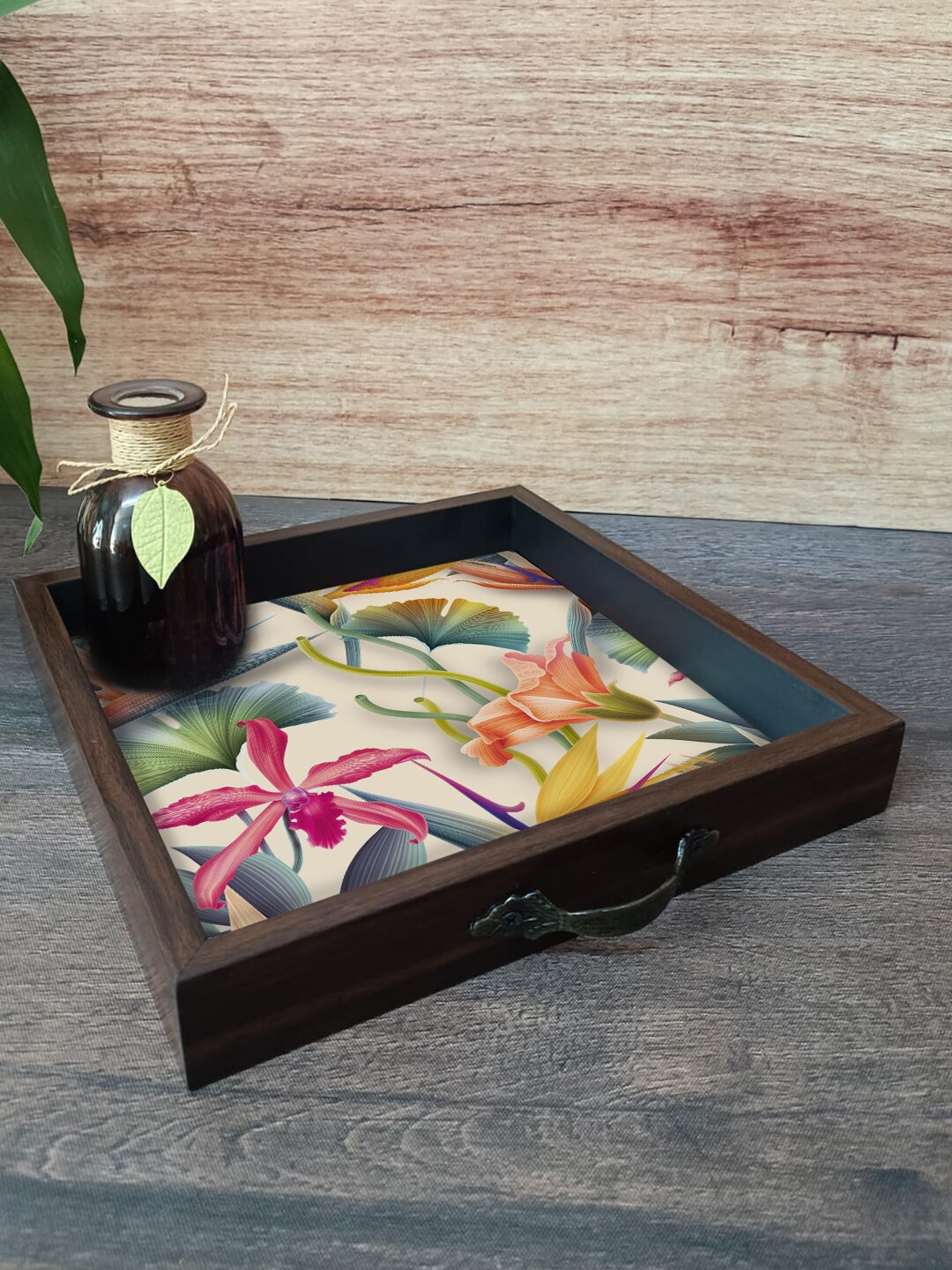 

PAPER PLANE DESIGN Brown Printed Wooden Serving Tray