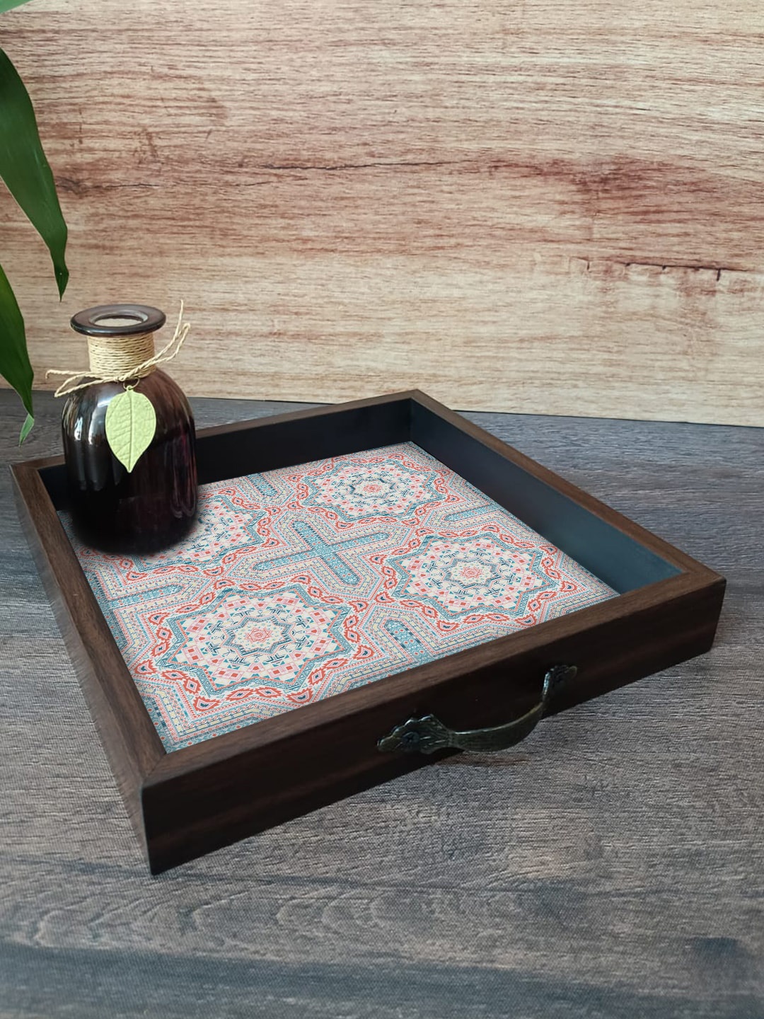 

PAPER PLANE DESIGN Brown Printed Wooden Serving Tray