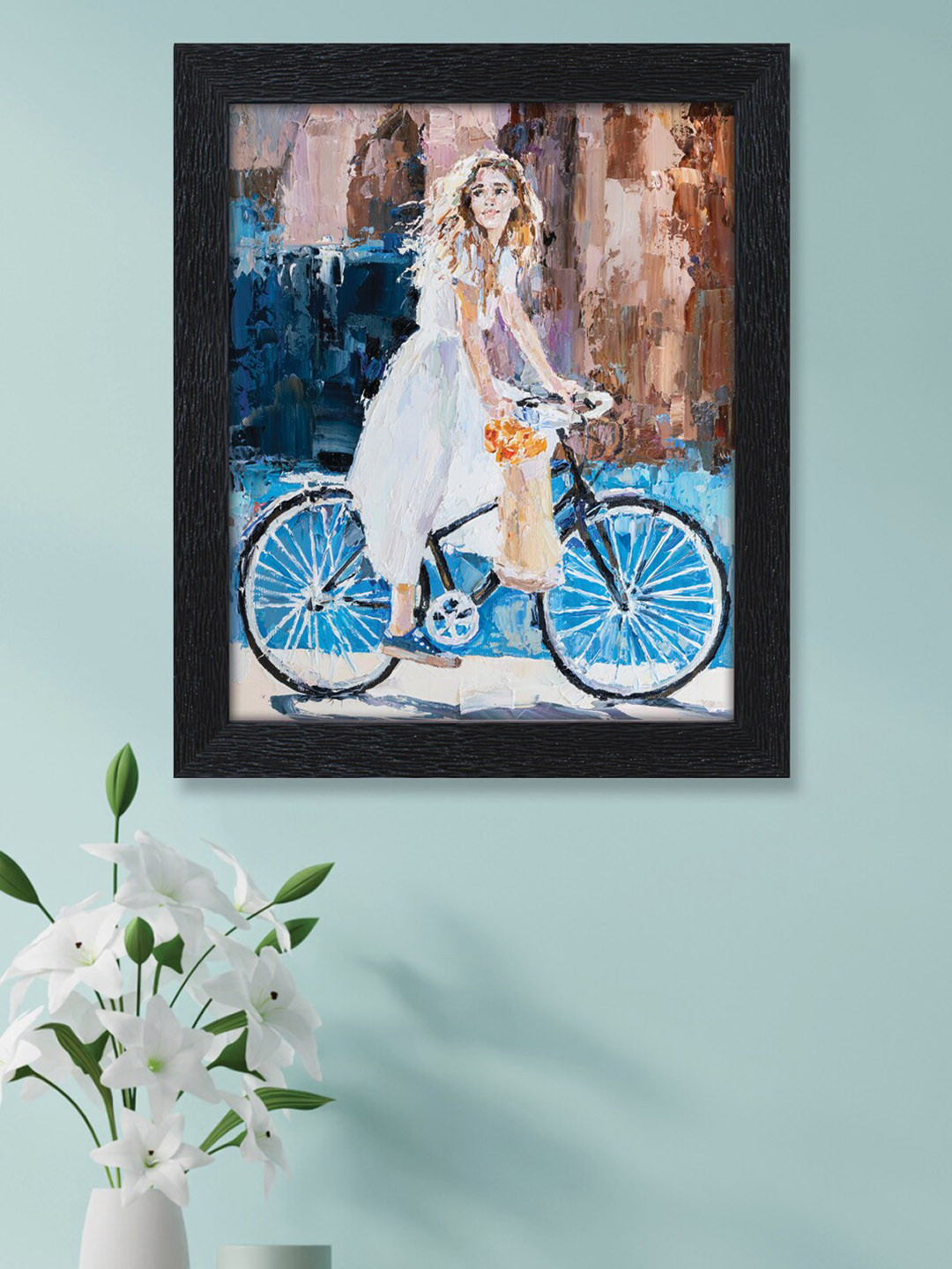 

nest ART House Blue & Brown Beautiful Cycle Printed Framed Wall Art