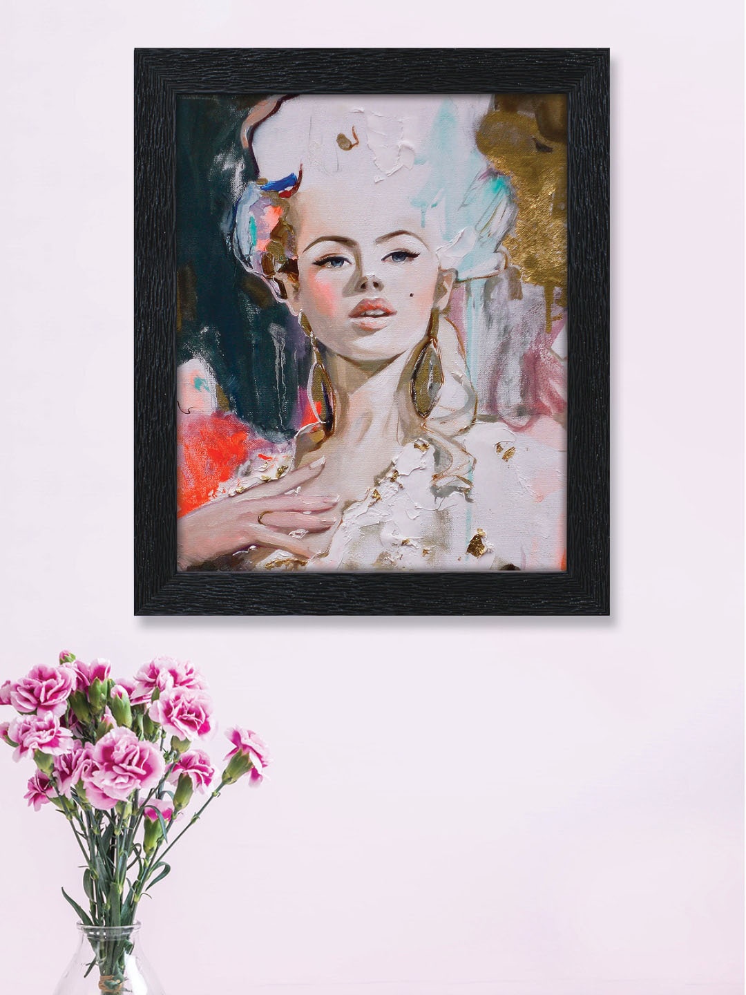 

nest ART Cream Colored Beautiful Printed Painted Framed Wall Art, Black