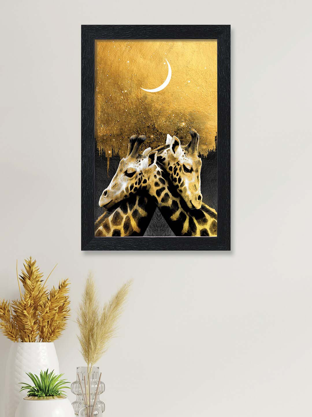 

nest ART Yellow & Black Giraffe Printed Painting Framed Wall Art