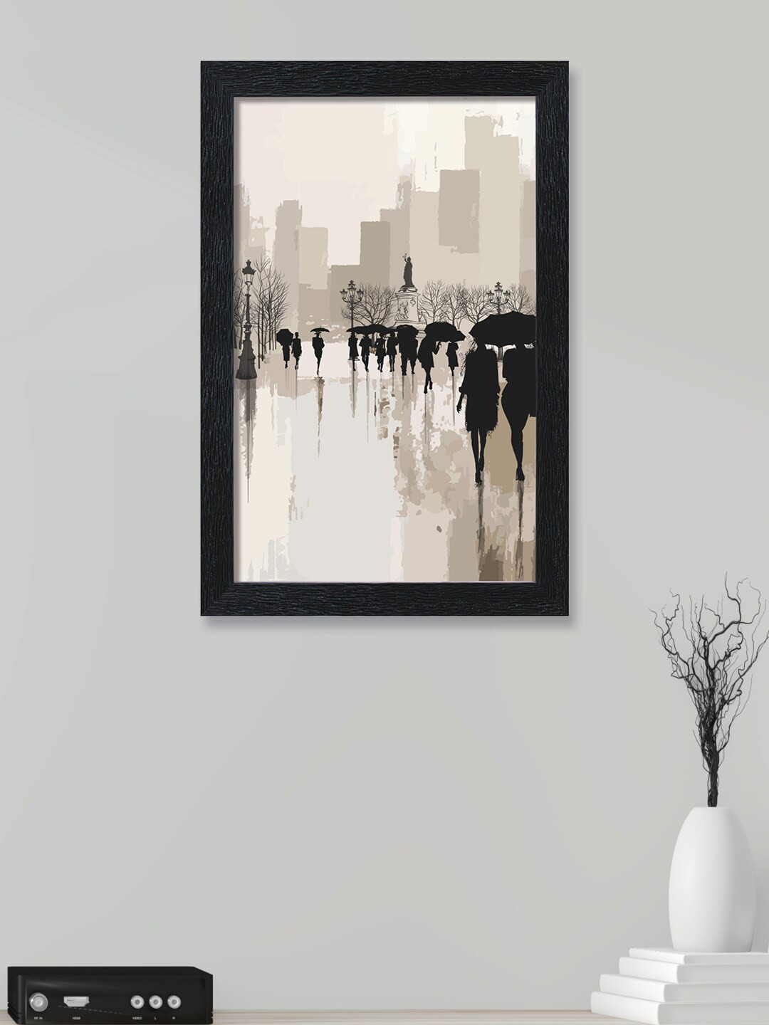 

nest ART Black & Grey Beautiful Street Printed Framed Painting Wall Art