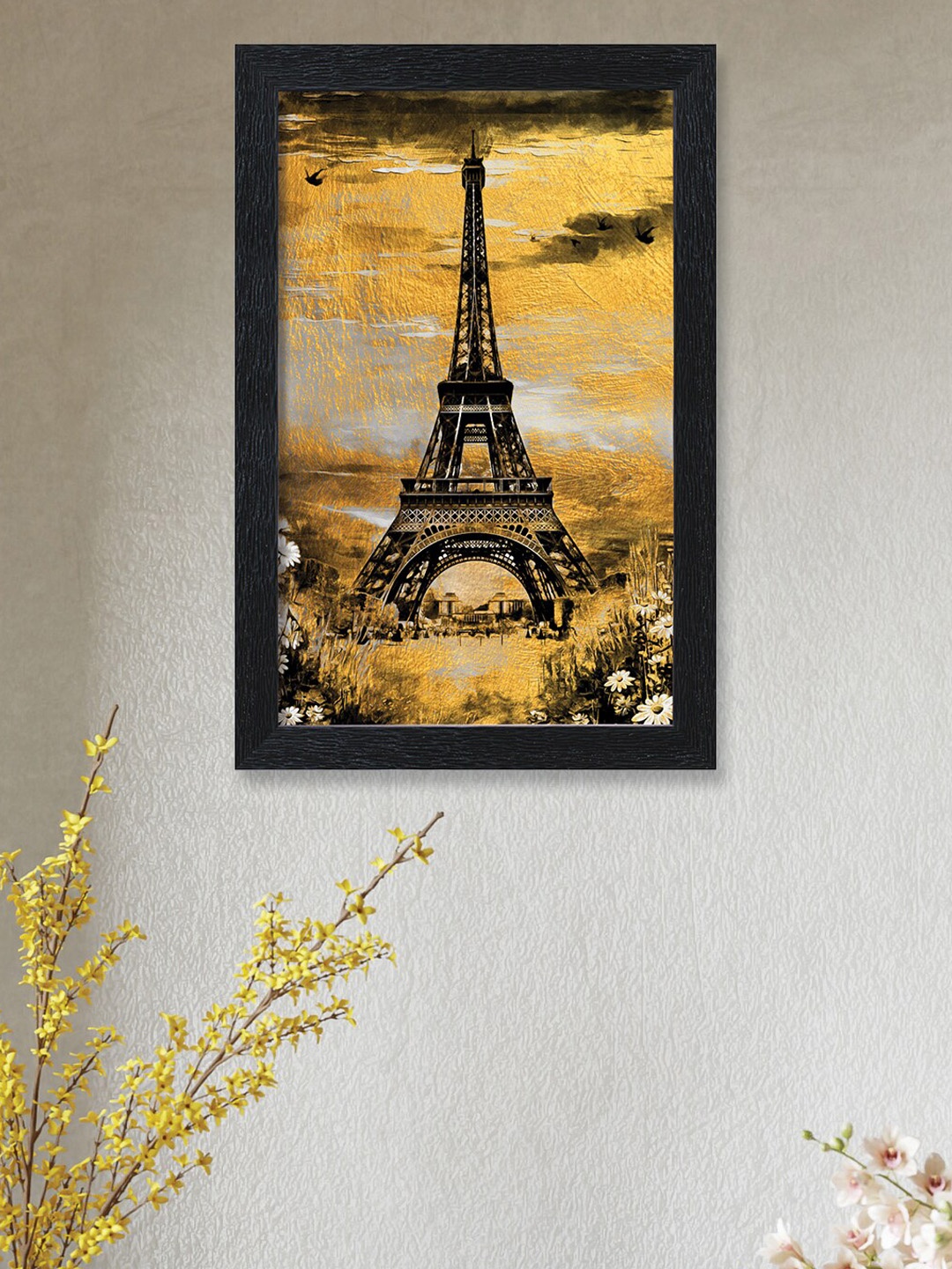 

nest ART Mustard Yellow & Black Tower Printed Framed Wall Art