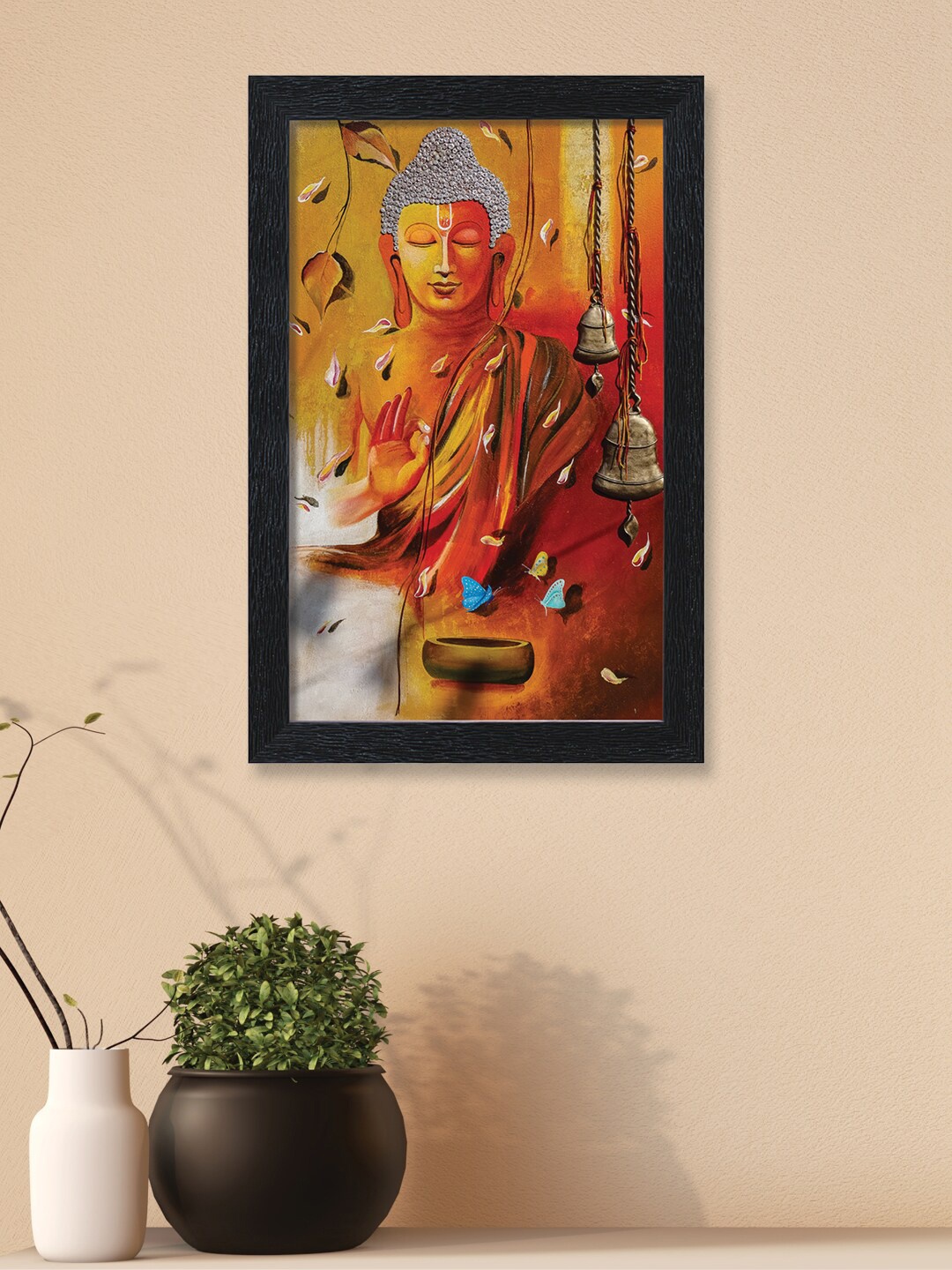 

nest ART Yellow & Red Gautam Buddha Printed Framed Painting Wall Art