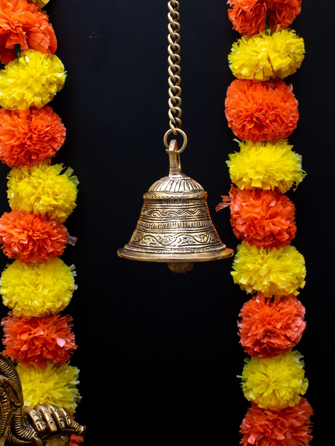 

StatueStudio Gold-Toned Brass Pooja Large Bell