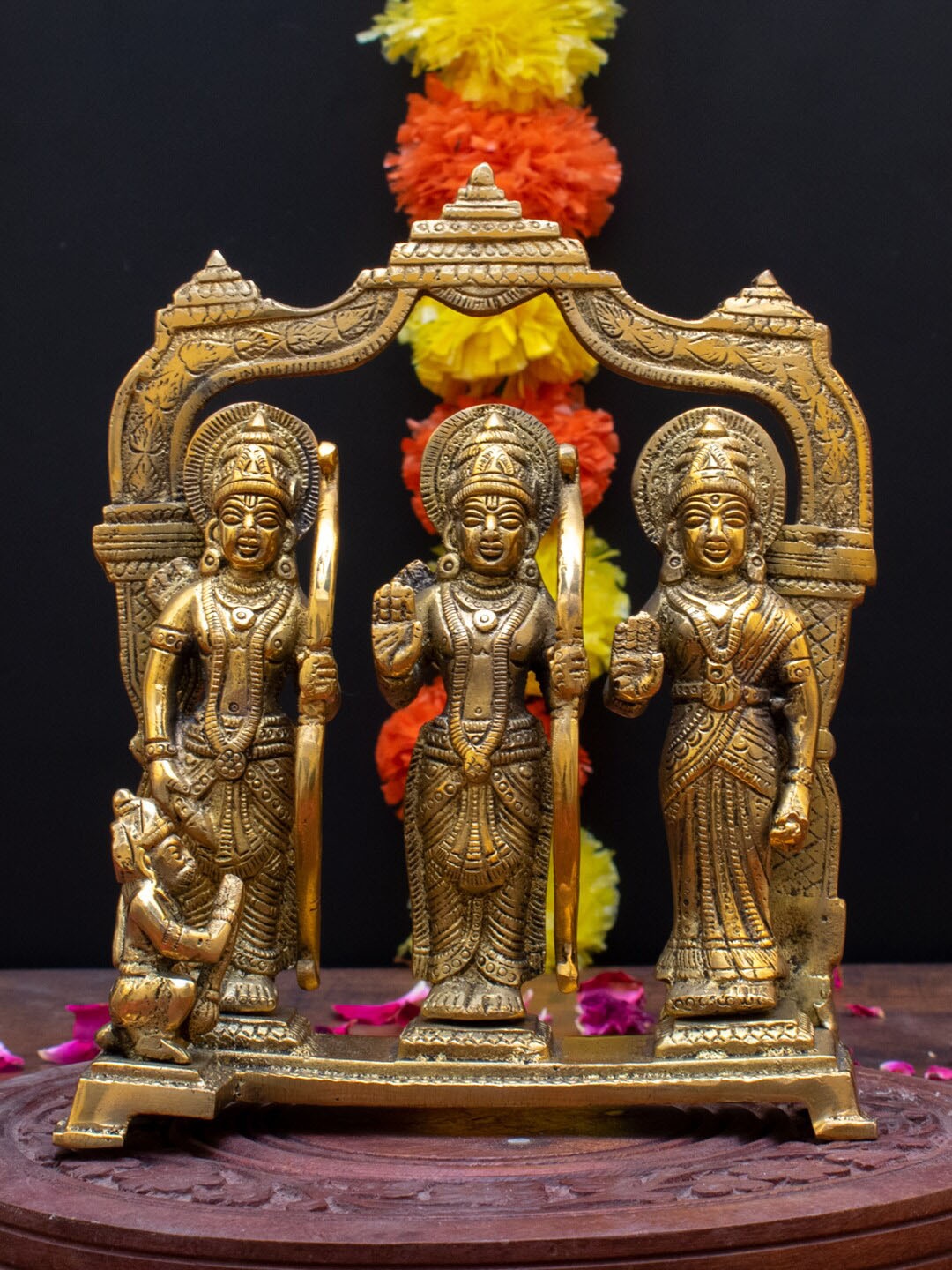 

StatueStudio Gold-Toned Textured Ram Darbar Idol Showpiece